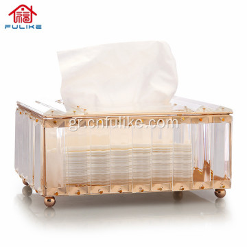 Light Luxury Crystal Art Tissue Box Creative χαρτοπετσέτα κουτί αποθήκευσης στο σαλόνι Επιτραπέζιες διακοσμήσεις